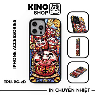 Ốp lưng iPhone KINOSHOP Daruma viền dẻo đen silicon TPU chống ố vàng , chống va đập [ KN350 ]