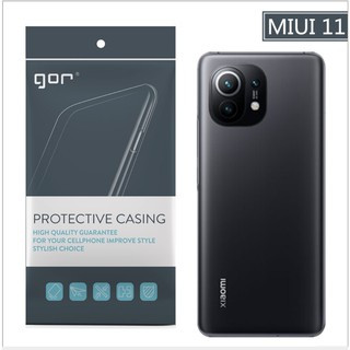 (Sẵn VN) Ốp lưng silicon dẻo Gor trong suốt , mỏng cho Xiaomi Mi 11 hỗ trợ bảo vệ cam sau