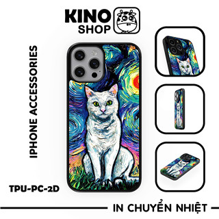 Ốp lưng iPhone KINOSHOP mèo hoàng thượng viền dẻo đen silicon TPU chống ố vàng , chống va đập [ KN363 ]