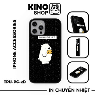 Ốp lưng iPhone KINOSHOP gấu couple viền dẻo đen silicon TPU chống ố vàng , chống va đập [ KN175 ]