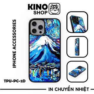 Ốp lưng iPhone KINOSHOP tháp Eiffe núi Phú Sĩ viền dẻo đen silicon TPU chống ố vàng , chống va đập [ KN305 ]