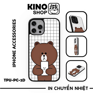 Ốp lưng iPhone KINOSHOP gấu brown cony viền dẻo đen silicon TPU chống ố vàng , chống va đập [ KN426 ]