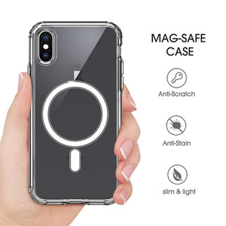 Ốp Lưng iPhone X / Xs Hổ Trợ Sạc Không Dây Magnetic Trong Suốt Không Đổi Màu