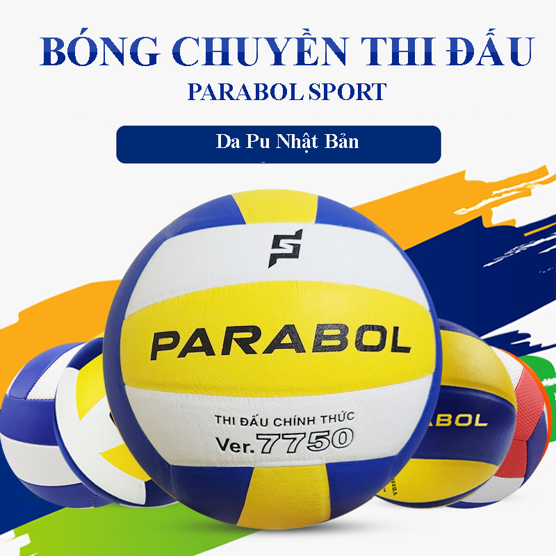 Bóng chuyền da chính hãng PARABOL Vb3300- Tặng bộ phụ kiện - Quả bóng chuyền tiêu chuẩn cho người mới