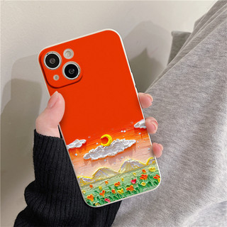 Ốp Lưng Iphone hình vẽ màu sắc phong cảnh nền đỏ 14,13,12 Pro Max,11 Pro Pro Max/Xs Max/XR 7p 6p eh100