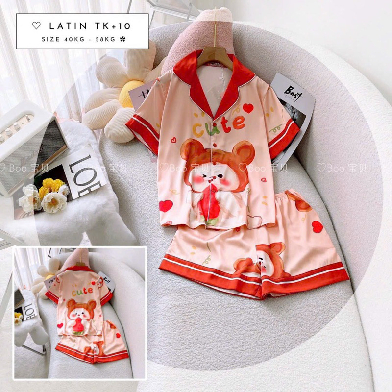 Đồ bộ đùi satin lụa cao cấp