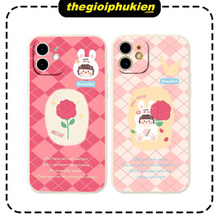 ỐP IPHONE cạnh vuông BVC Beautiful rose cho ip 7 8 Plus 6 6s Plus 11 13 12 14 Pro MAX XR X XS MAX - e7324