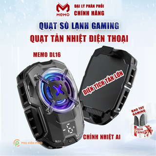 Quạt tản nhiệt điện thoại Memo DL16 sò lạnh AI có đèn led màn hình hiển thị nhiệt độ