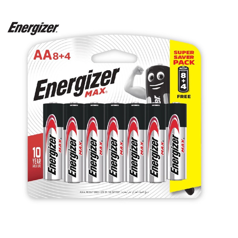 PIN AA, AAA ENERGIZER VỈ 12 Viên  [Vỉ 8 Tặng 4]  Max E92, E91 BP8+4