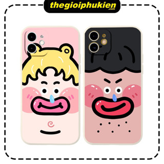 ỐP IPHONE cạnh vuông BVC cặp đôi chảy mũi ip 7 8 Plus 6 6s Plus 11 13 12 14 Pro MAX XR X XS MAX - e7478