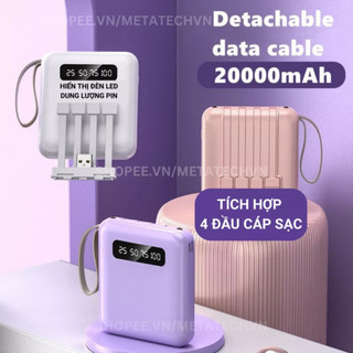 Bảo hành 6 th - Sạc dự phòng mini 20000mah Với 3 Cổng Ra Micro USB / Type-C Tiện Dụng