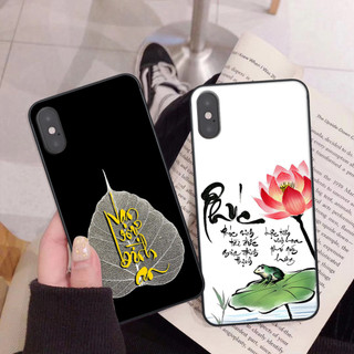 Ốp Iphone X / XS / XR / XS MAX in hình thư pháp Nhẫn, vạn sự bình an đẹp độc chất
