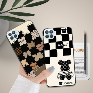 Ốp Oppo A73 / A93 in hình họa tiết kẻ caro mặt cười trái tim đẹp hot trend