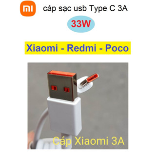 Cáp sạc Type C 3A sạc nhanh Mi Charge Turbo 33W trên điện thoại Xiaomi/Redmi/Poco (no box)
