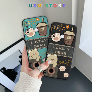 Ốp lưng OPPO Realme 5 / Realme 5S/ Realme 5 Pro / Realme Q/ A8/ A31, silicon dẻo, Bear coffee