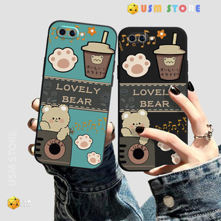 Ốp lưng OPPO A3S /A5/ AX5 / AX5S / A12E / A1K / Realme C2, silicon dẻo, Bear coffee