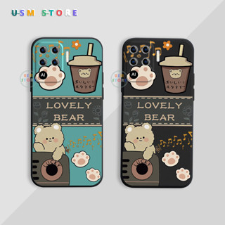 Ốp lưng Oppo Reno 5F / Reno 5 Lite / F19 Pro / A94, silicon dẻo, in hình Bear coffee
