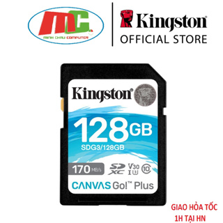 Thẻ nhớ SD 128Gb Kingston Canvas Go Plus SDG3/128GB cho thiết bị ghi hình 4K - Hàng Chính Hãng