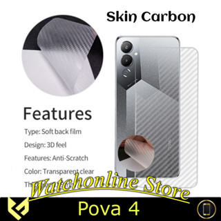 Miếng dán Carbon lưng máy TECNO POVA 4 - POVA 4 PRO bám tay, chống xước, chống vân tay