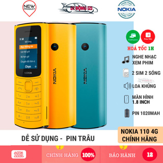 Điện thoại Nokia 110 4G VoLTE - Bền, Dễ Sử Dụng, FM Không Dây, 2 Sim 2 Sóng, Nghe Nhạc, Truy Cập Internet [CHÍNH HÃNG]