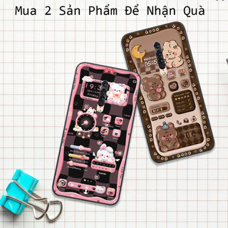 Ốp Oppo Reno / Reno 2F / Reno 2 in hình họa tiết gấu nâu , hồng đáng yêu cute đẹp hot trend