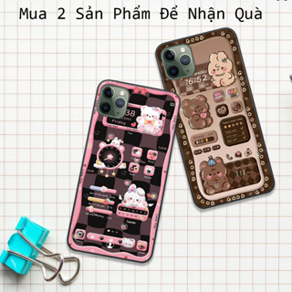 Ốp Iphone 11 / 11 Pro/11 Pro Max / 12 /12 Pro/ 12 Pro Max in hình họa tiết gâu nâu , hồng đáng yêu cute đẹp hot trend