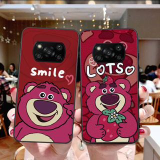 Ốp Xiaomi Poco X3 / X3 Pro / X4 / X5 / X5 Pro 5G in hình họa tiết gấu dâu , gấu lotso hồng đẹp cute hot trend