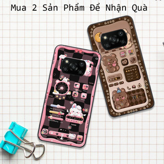 Ốp Xiaomi Poco X3 / X3 Pro / X4 / X5 / X5 Pro 5G in hình họa tiết gấu nâu , hồng đáng yêu cute đẹp hot trend