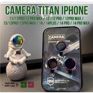 Bảo vệ camera iphone titan cầu vồng cho điện thoại ip 14 Pro Max 11 12 13 14 Mini