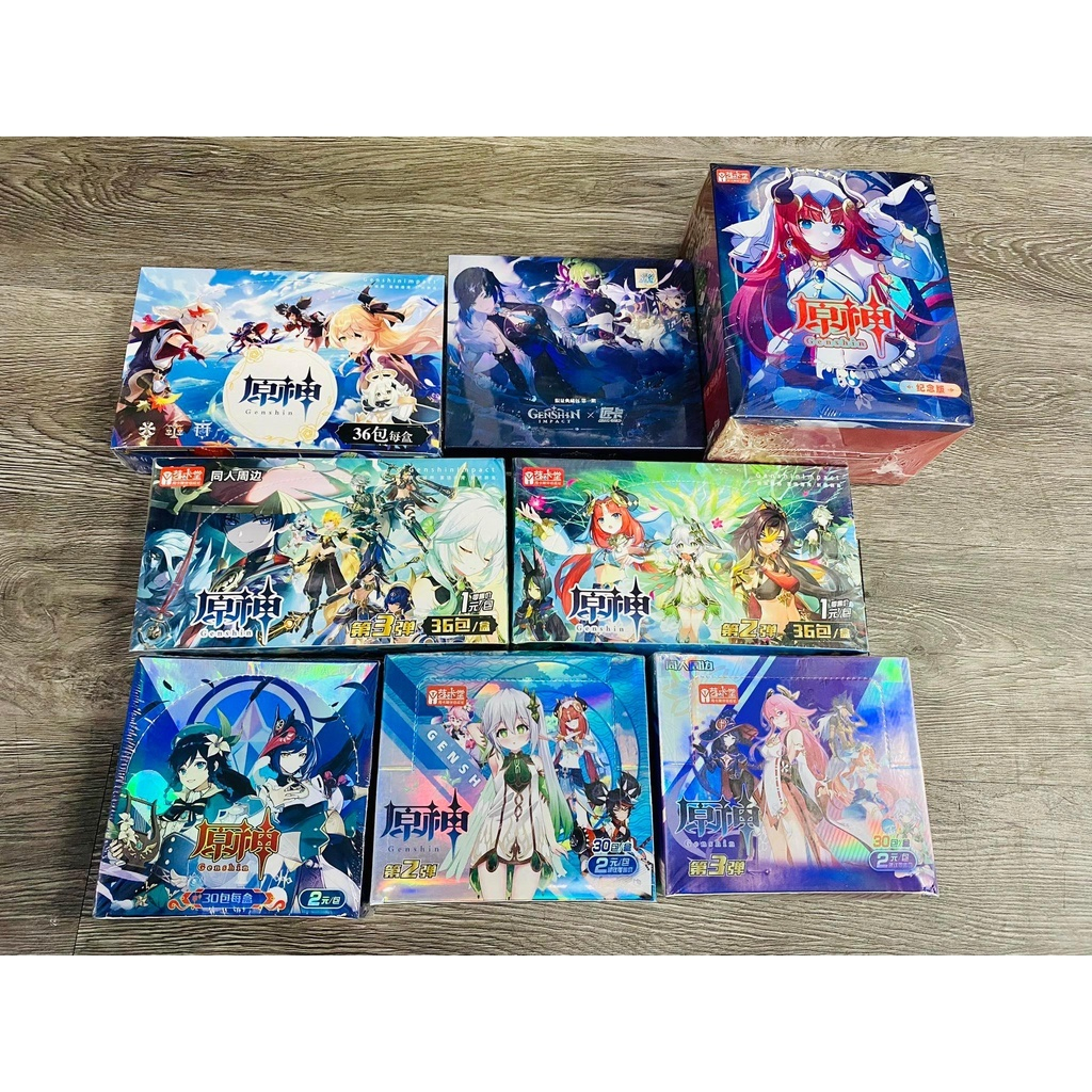 [ Vũ Trí Ba ] Hộp Thẻ Bài 5 ảnh thẻ nhân phẩm ngẫu nhiên mỗi gói Anime genshin impact