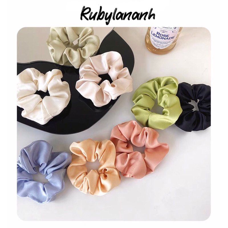 Scrunchies - cột tóc vải chất phi lụa [ Giá sỉ ]