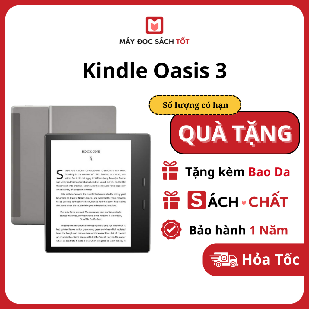 Máy đọc sách Kindle Oasis 3 (Tặng tài khoản Pro sachchat)