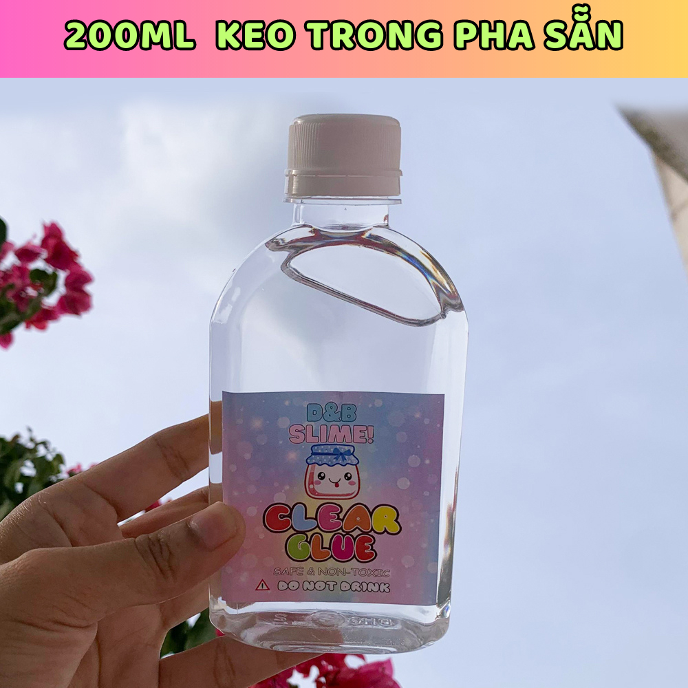 Chai 200ML Keo Trong / Hồ Nước Pha Sẵn Làm Slime - Nguyên Liệu Làm Slime