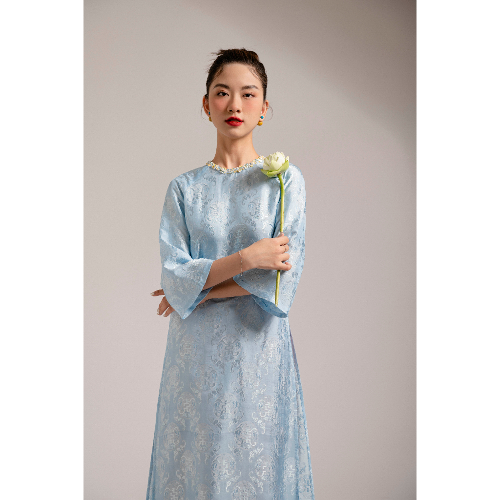 HUYENTHAI | Áo dài Lam Ngọc kèm quần