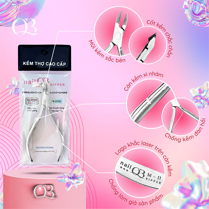 Kềm thép cắt móng kìm cắt móng tay chân siêu bền dễ sử dụng NailQB