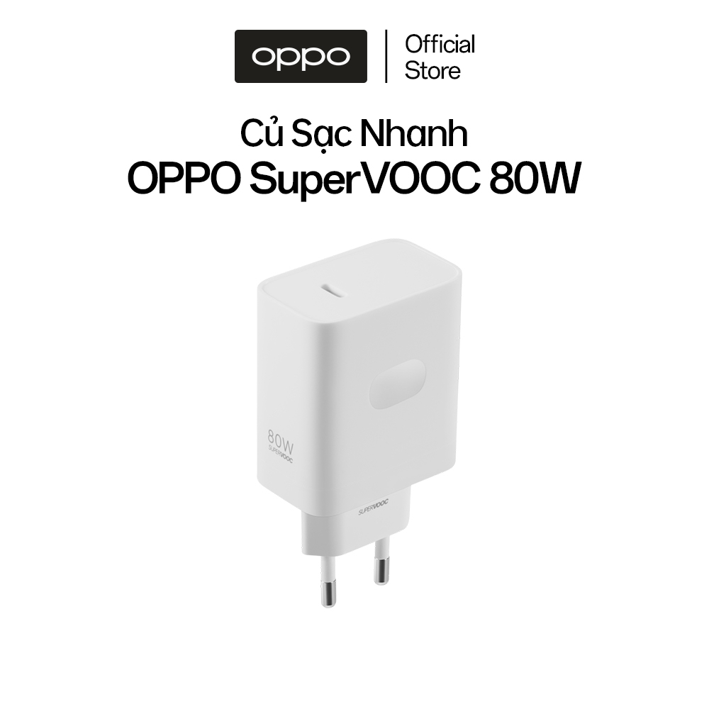 Bộ sạc nhanh OPPO 80W (củ sạc và cáp sạc) | Super VOOC | Bảo hành 12 tháng - Hàng Chính Hãng