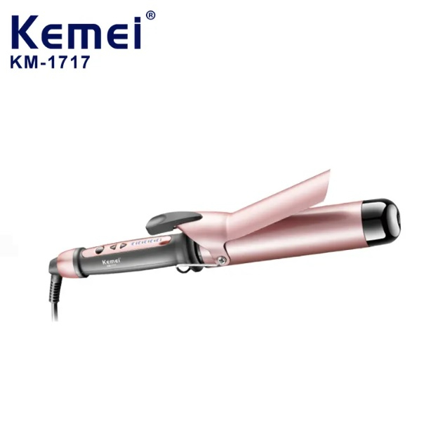 Máy Uốn Tóc Trục Siêu To Size 40 Phủ Ceramic Cao Cấp Màn Hình LCD Kemei Km 1717 Phù Hợp Salon Tóc
