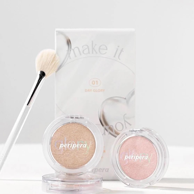 Phấn Bắt Sáng Peripera Pure Glory Kèm Cọ