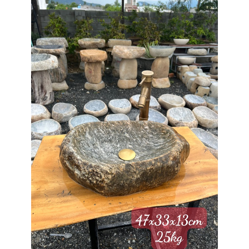 Lavabo đá cuội Vân mây( chỉ chậu)