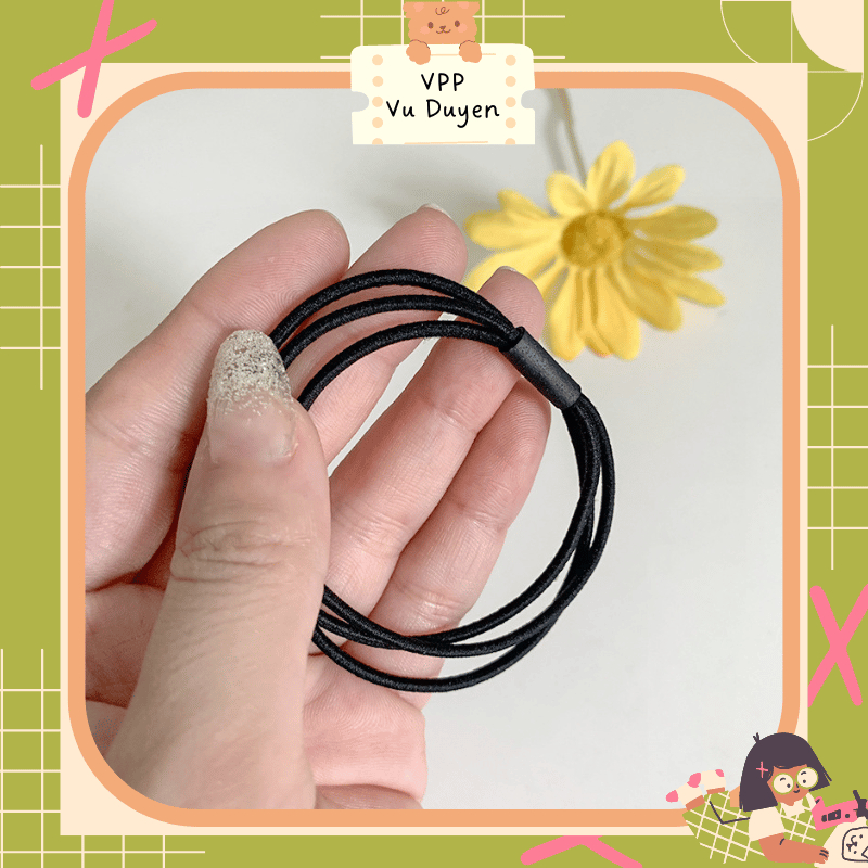 Set 6 Thun cột tóc nữ đơn giản