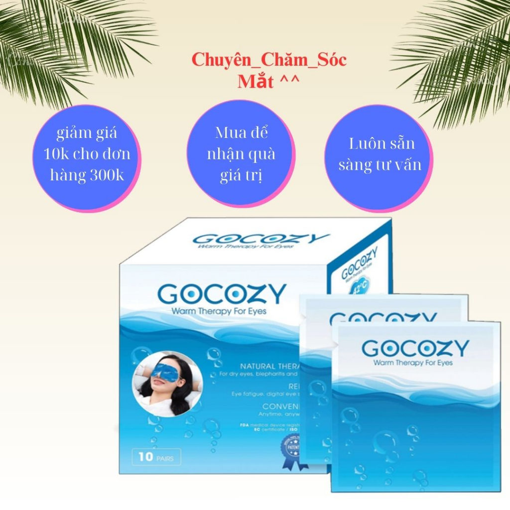 [Date 2028] GOCOZY - Chườm ấm mắt GOCOZY (Hộp 10 miếng-Chính Hãng)