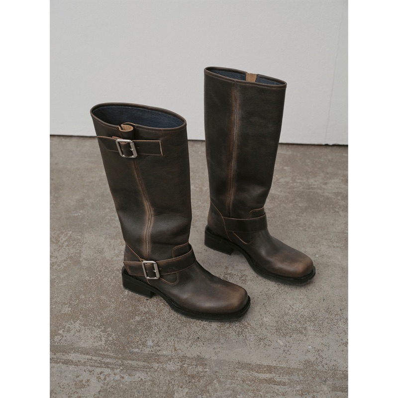 [OỎder ] Boot da cao cổ cài khoá