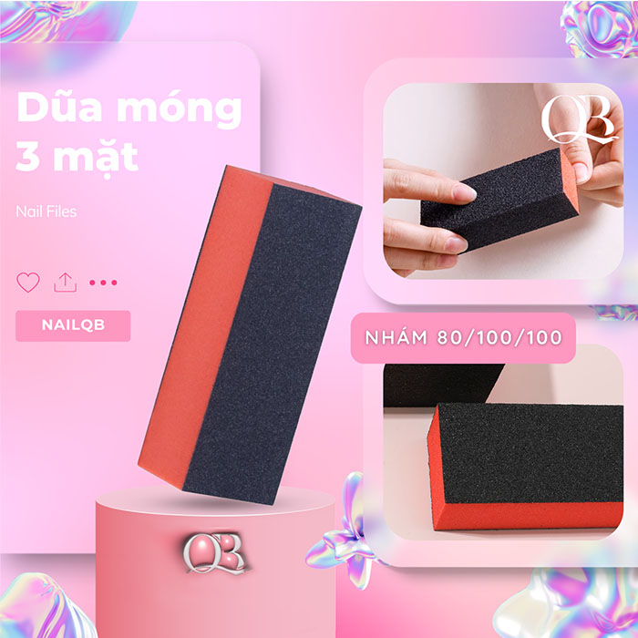 Buffer dũa móng 3 mặt phao nhám móng dũa móng giả chà nhám móng
