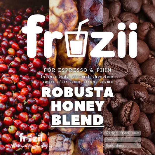 Cà phê hạt rang robusta honey blend