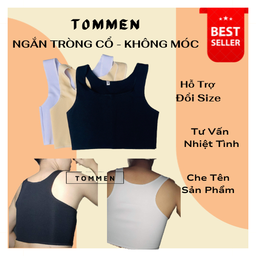 Áo Nịt Ngực Tomboy - Ba Lỗ Ngắn dạng TRÒNG CỔ ( không móc gài)