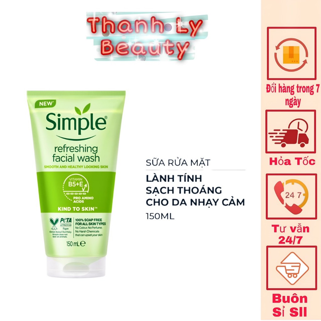 [FREESHIP] Sửa Rửa Mặt SIMPLE Refreshing 150ML (Mẫu Mới 2023)