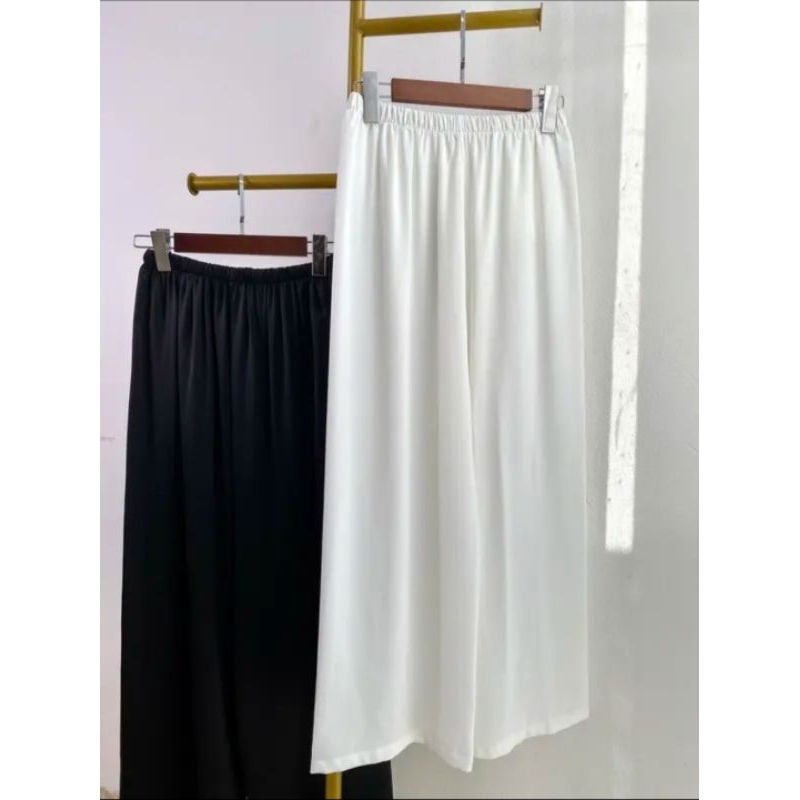 [Quần Lẻ] QUẦN BÀ BA PHI LỤA ĐEN -TRẮNG
