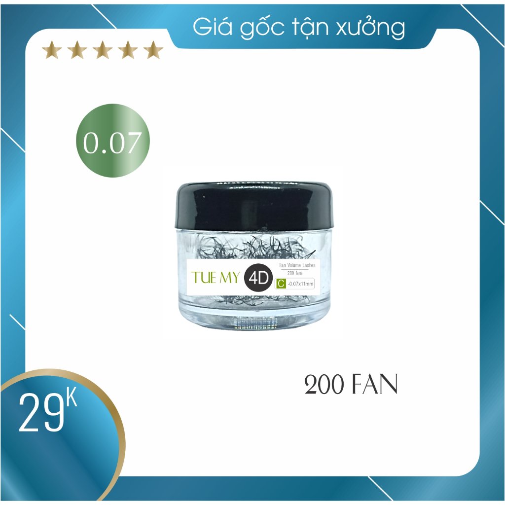 Mi Fan 4D 0.07 Đen ( hũ 200 fan )