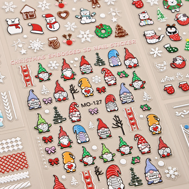 Miếng dán móng stiker lụa 5d hình noel