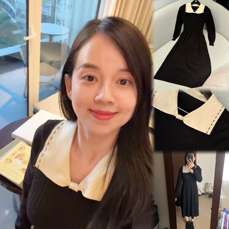 Váy len đen cổ nơ - ALISA